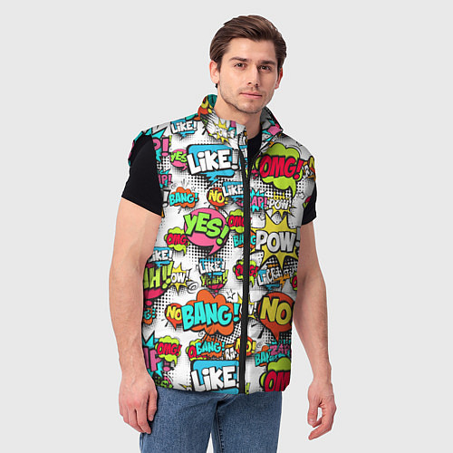 Мужской жилет Pop art Fashion / 3D-Черный – фото 3