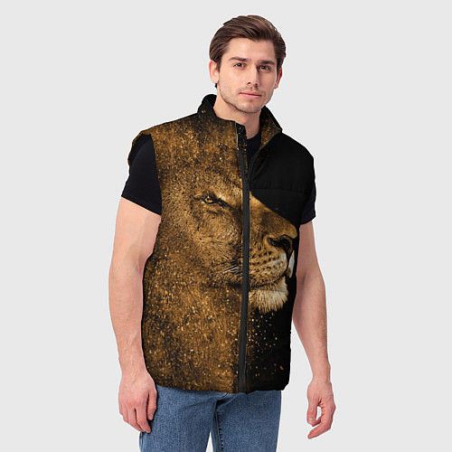 Мужской жилет Песчаный лев / 3D-Черный – фото 3