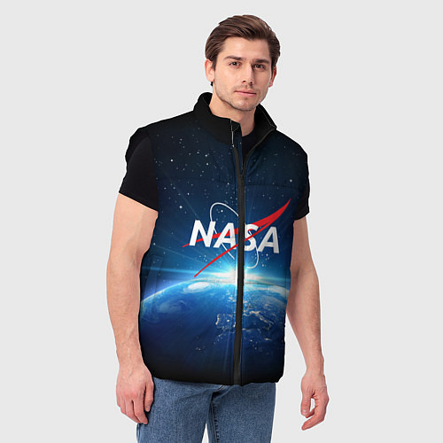 Мужской жилет NASA: Sunrise Earth / 3D-Черный – фото 3