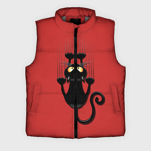 Мужской жилет Черный кот / 3D-Светло-серый – фото 1