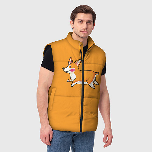 Мужской жилет Бегущий корги / 3D-Черный – фото 3