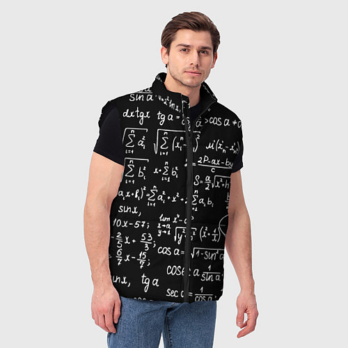 Мужской жилет Алгебраические формулы / 3D-Черный – фото 3