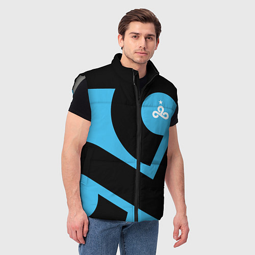 Мужской жилет CS:GO - Cloud9 the form 2018-2019 / 3D-Светло-серый – фото 3
