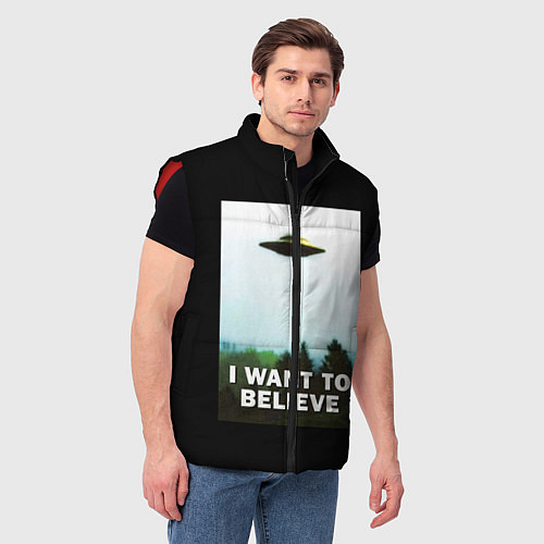 Мужской жилет I Want To Believe / 3D-Красный – фото 3