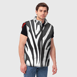 Мужской жилет Африканская зебра, цвет: 3D-красный — фото 2