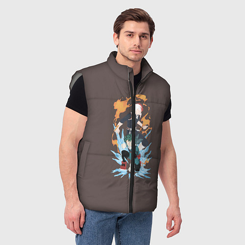 Мужской жилет Deku & Shouto / 3D-Светло-серый – фото 3