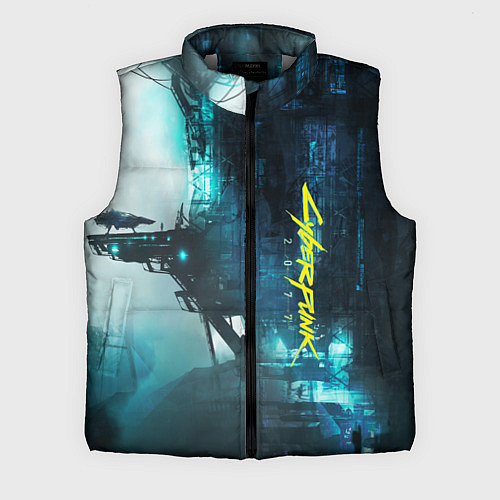 Мужской жилет Cyberpunk 2077: Techno / 3D-Светло-серый – фото 1