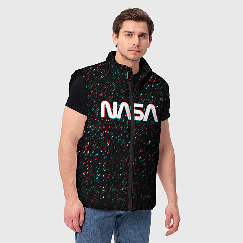 Мужской жилет NASA: Space Glitch / 3D-Черный – фото 3