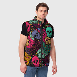 Мужской жилет Маскарад черепов, цвет: 3D-черный — фото 2