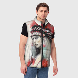 Мужской жилет Индейская девушка, цвет: 3D-черный — фото 2