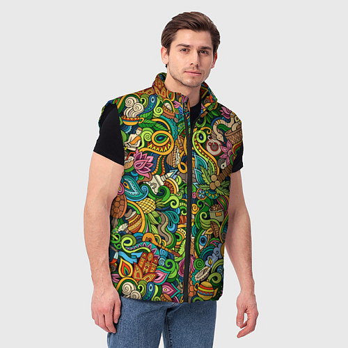 Мужской жилет Тибетский коллаж / 3D-Черный – фото 3