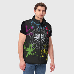 Мужской жилет Ведьмак: Сила стихий, цвет: 3D-черный — фото 2