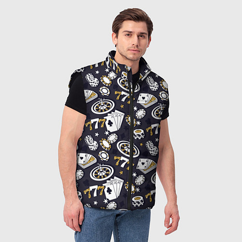 Мужской жилет Казино 777 / 3D-Черный – фото 3