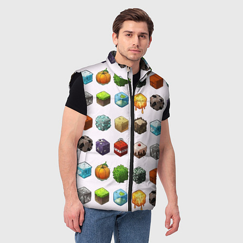 Мужской жилет Minecraft Cubes / 3D-Черный – фото 3