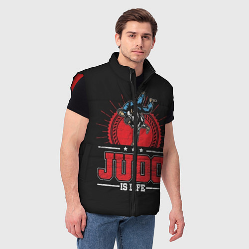 Мужской жилет Judo is life / 3D-Красный – фото 3