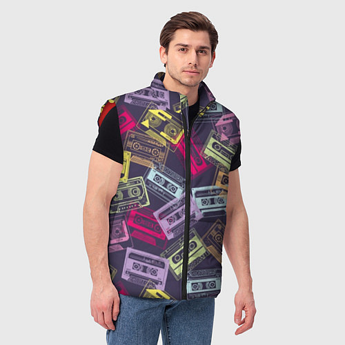 Мужской жилет Разноцветные ретро кассеты / 3D-Красный – фото 3
