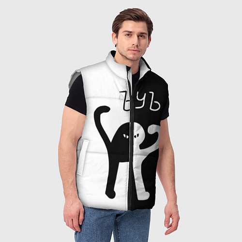 Мужской жилет ЪУЪ СЪУКА: ЧБ / 3D-Светло-серый – фото 3