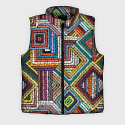 Мужской жилет Этнический орнамент вышивка, цвет: 3D-черный