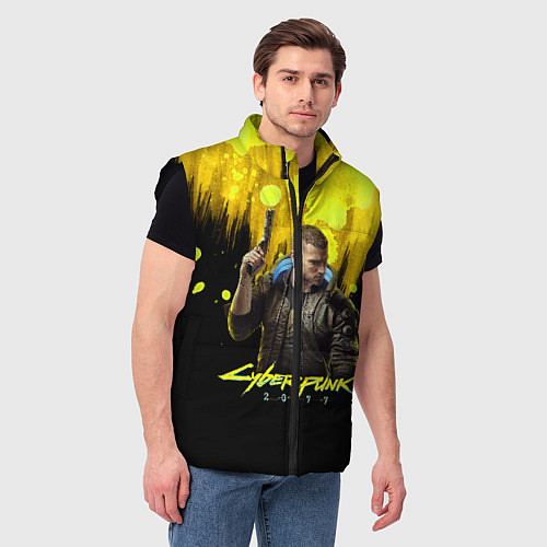 Мужской жилет Cyberpunk 2077 / 3D-Черный – фото 3