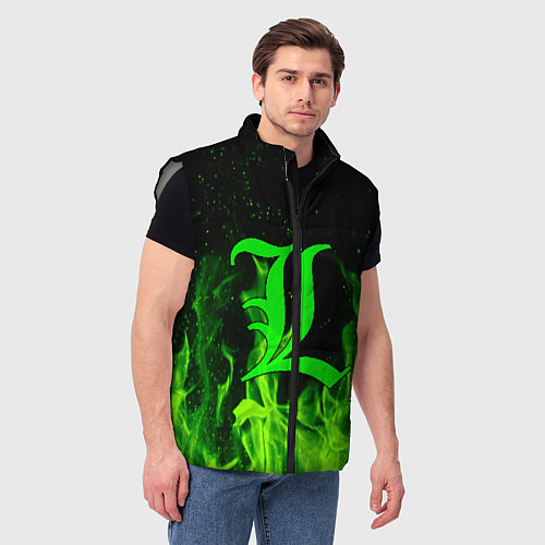 Мужской жилет L letter flame / 3D-Светло-серый – фото 3