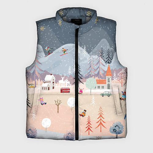 Мужской жилет Новогодние каникулы / 3D-Светло-серый – фото 1