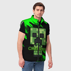Мужской жилет MINECRAFT CREEPER, цвет: 3D-светло-серый — фото 2