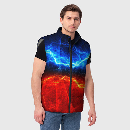 Мужской жилет Лёд и огонь / 3D-Светло-серый – фото 3