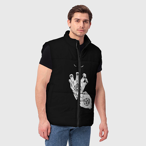 Мужской жилет Выжигющий Искру / 3D-Черный – фото 3