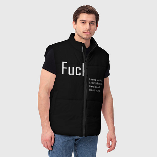 Мужской жилет Fuck / 3D-Черный – фото 3