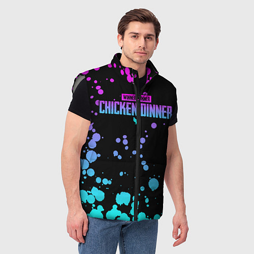 Мужской жилет Chicken Dinner / 3D-Светло-серый – фото 3