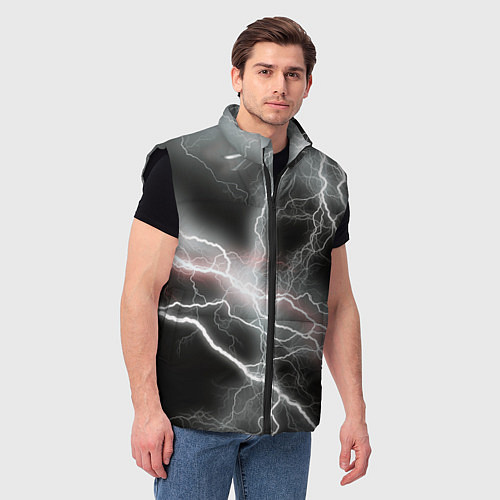Мужской жилет Молния / 3D-Черный – фото 3