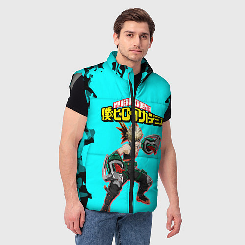 Мужской жилет MY HERO ACADEMIA на синем / 3D-Светло-серый – фото 3