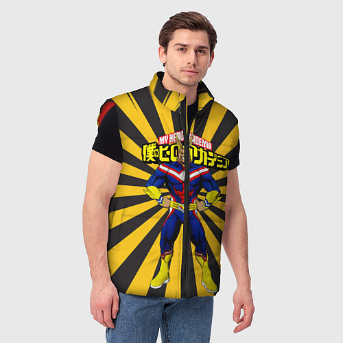 Мужской жилет MY HERO ACADEMIA желтые полосы / 3D-Красный – фото 3