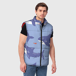 Мужской жилет Акулий косяк, цвет: 3D-красный — фото 2