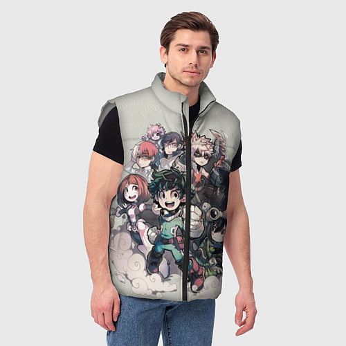 Мужской жилет MY HERO ACADEMIA веселая команда / 3D-Светло-серый – фото 3