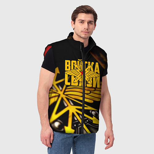 Мужской жилет Войска связи / 3D-Красный – фото 3