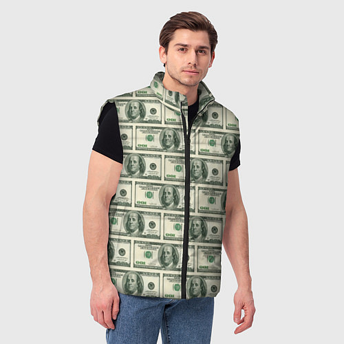 Мужской жилет Денежная тема / 3D-Черный – фото 3