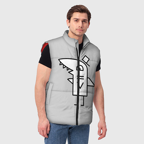 Мужской жилет Мистер акулёныш gray / 3D-Красный – фото 3