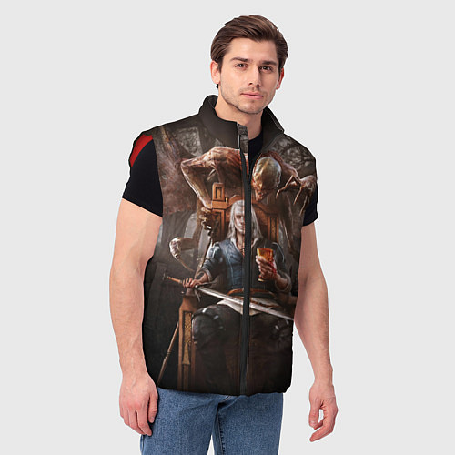 Мужской жилет КРОВЬ И ВЕДЬМАК / 3D-Красный – фото 3
