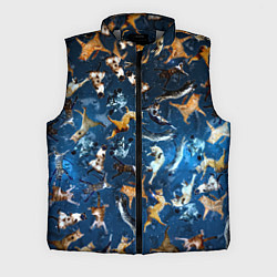 Мужской жилет Космические коты, цвет: 3D-светло-серый
