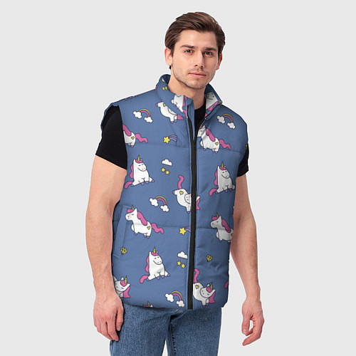 Мужской жилет Сон единорога / 3D-Черный – фото 3
