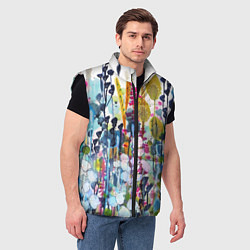 Мужской жилет Watercolor Flowers, цвет: 3D-черный — фото 2