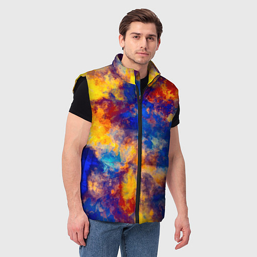 Мужской жилет Огненно-синий полутон / 3D-Черный – фото 3