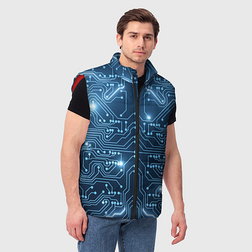 Мужской жилет Системная плата / 3D-Красный – фото 3