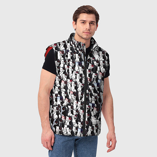 Мужской жилет Черно-белые медведи / 3D-Красный – фото 3