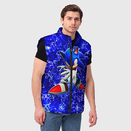 Мужской жилет Sonic Молнии / 3D-Черный – фото 3