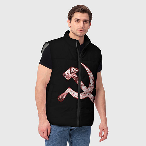 Мужской жилет Anime USSR / 3D-Светло-серый – фото 3