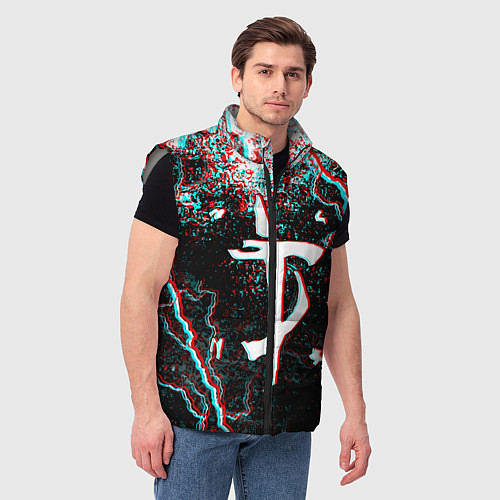 Мужской жилет DOOM ETERNAL GLITCH / 3D-Светло-серый – фото 3