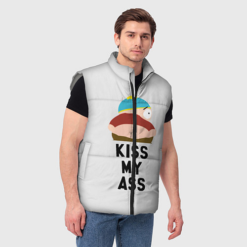 Мужской жилет Kiss My Ass / 3D-Светло-серый – фото 3