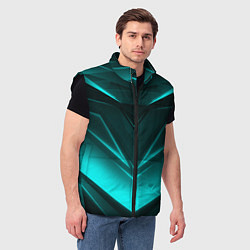 Мужской жилет NEON GEOMETRY STRIPES, цвет: 3D-черный — фото 2